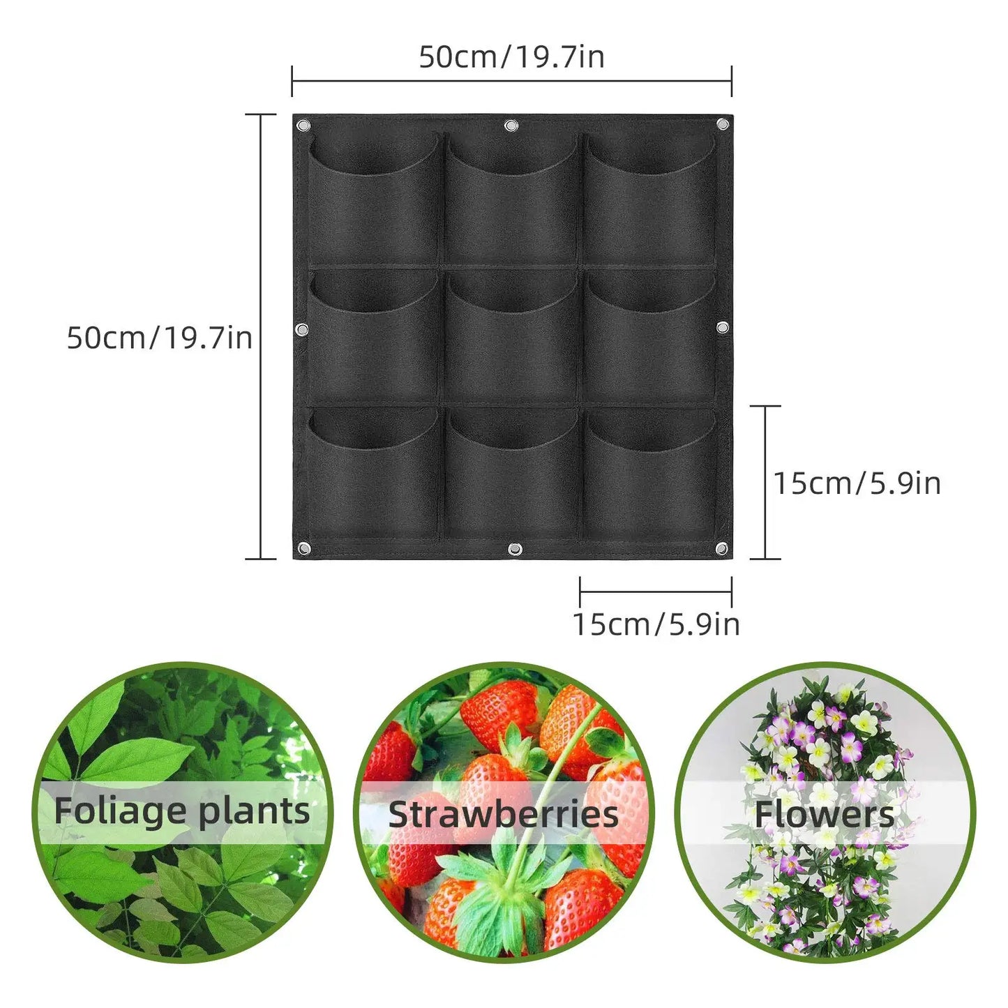 49-Pocket Hanging Planter Bag