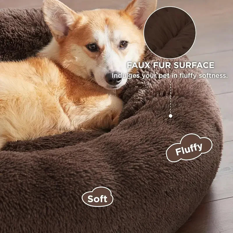 Round Plush Dog & Cat Bed