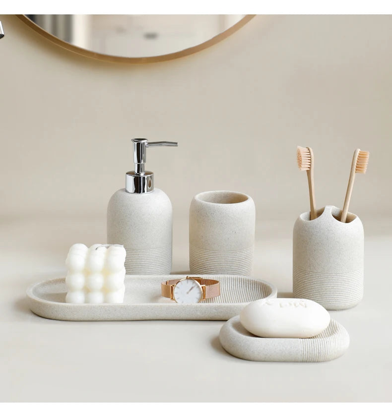 5PCS Bathroom Accessories Set – Lotion Dispenser