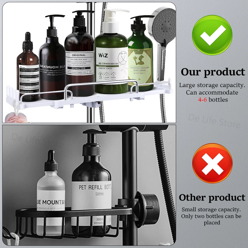 Extendable Drill-Free Shower Shelf – Bathroom Storage Holder
