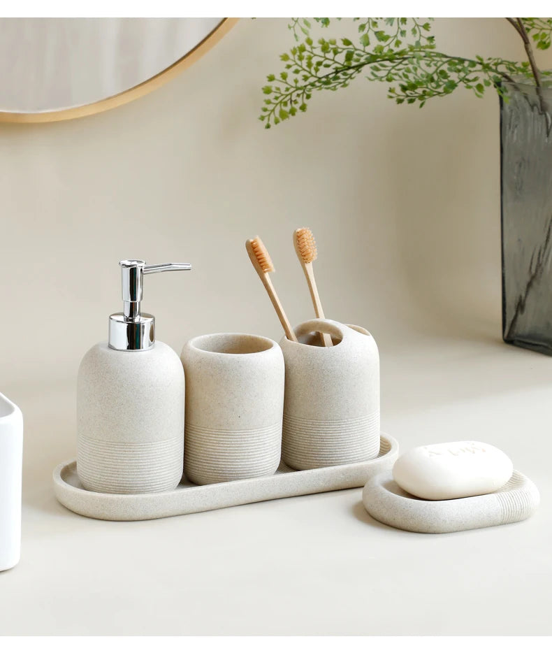 5PCS Bathroom Accessories Set – Lotion Dispenser