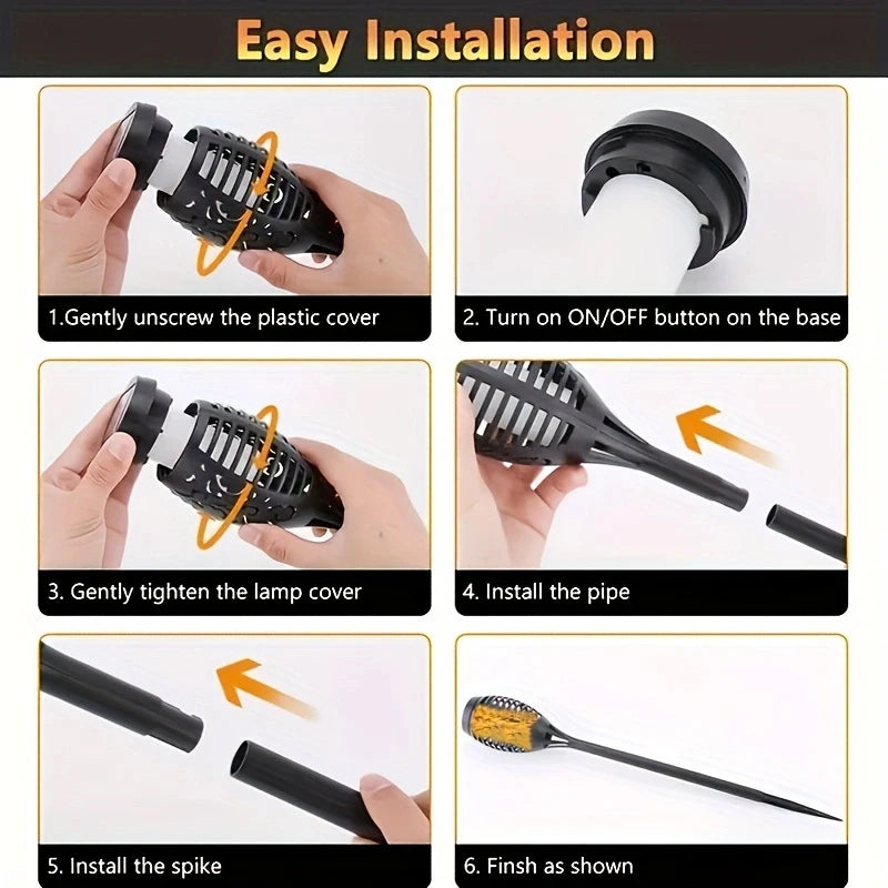 12LED Solar Flame Torch Light
