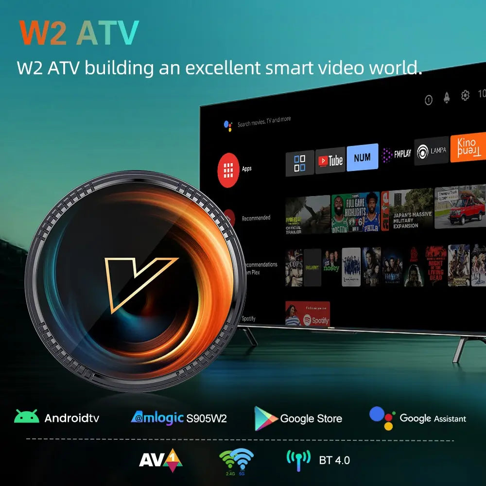 W2 ATV Smart TV Box 4K Android 11 (2GB/4GB RAM)