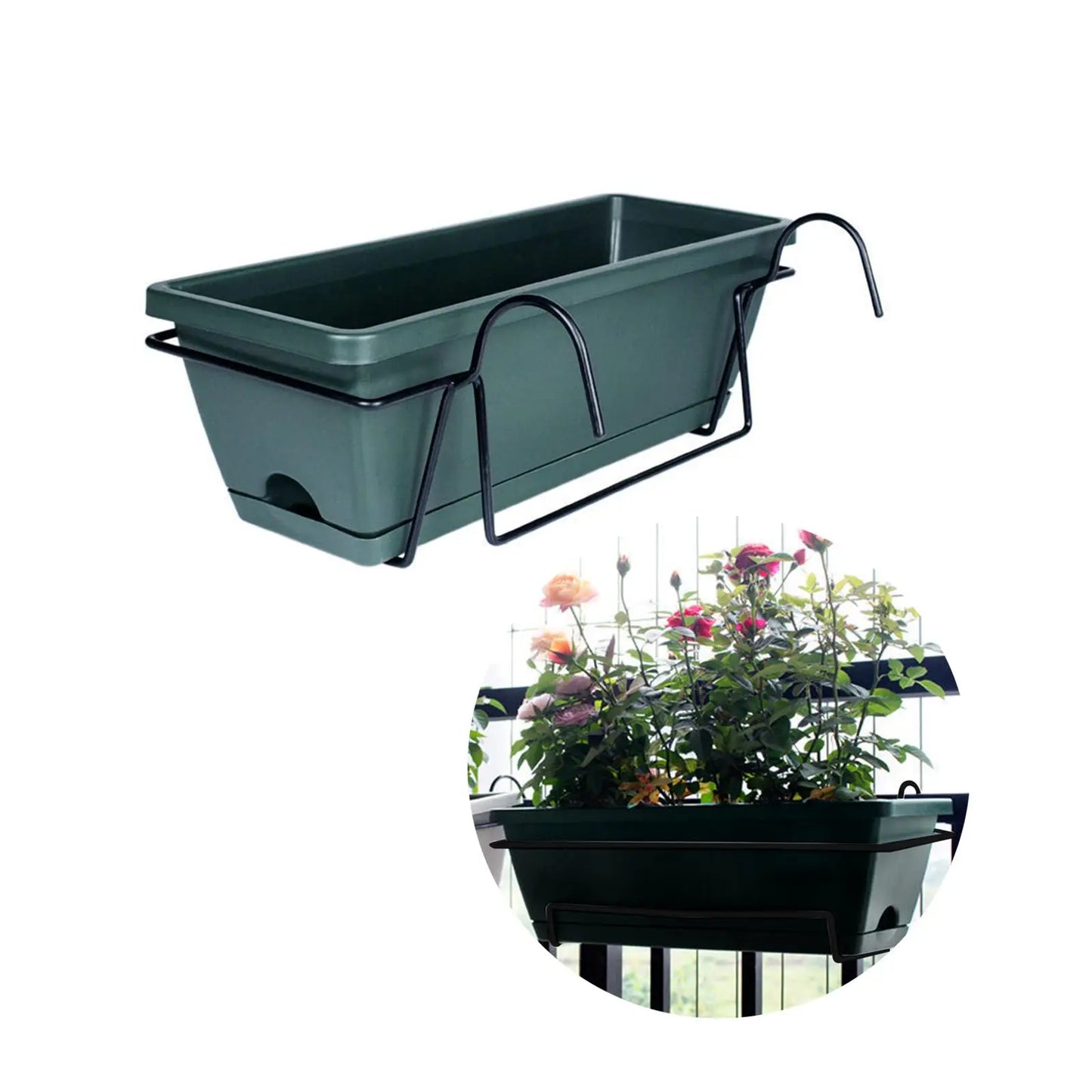 Railing & Window Box Flower Pot for Garden & Yard