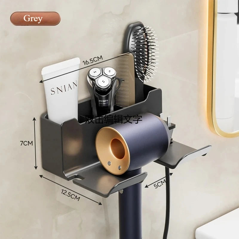 Bathroom Wall-Mounted Hair Dryer Holder