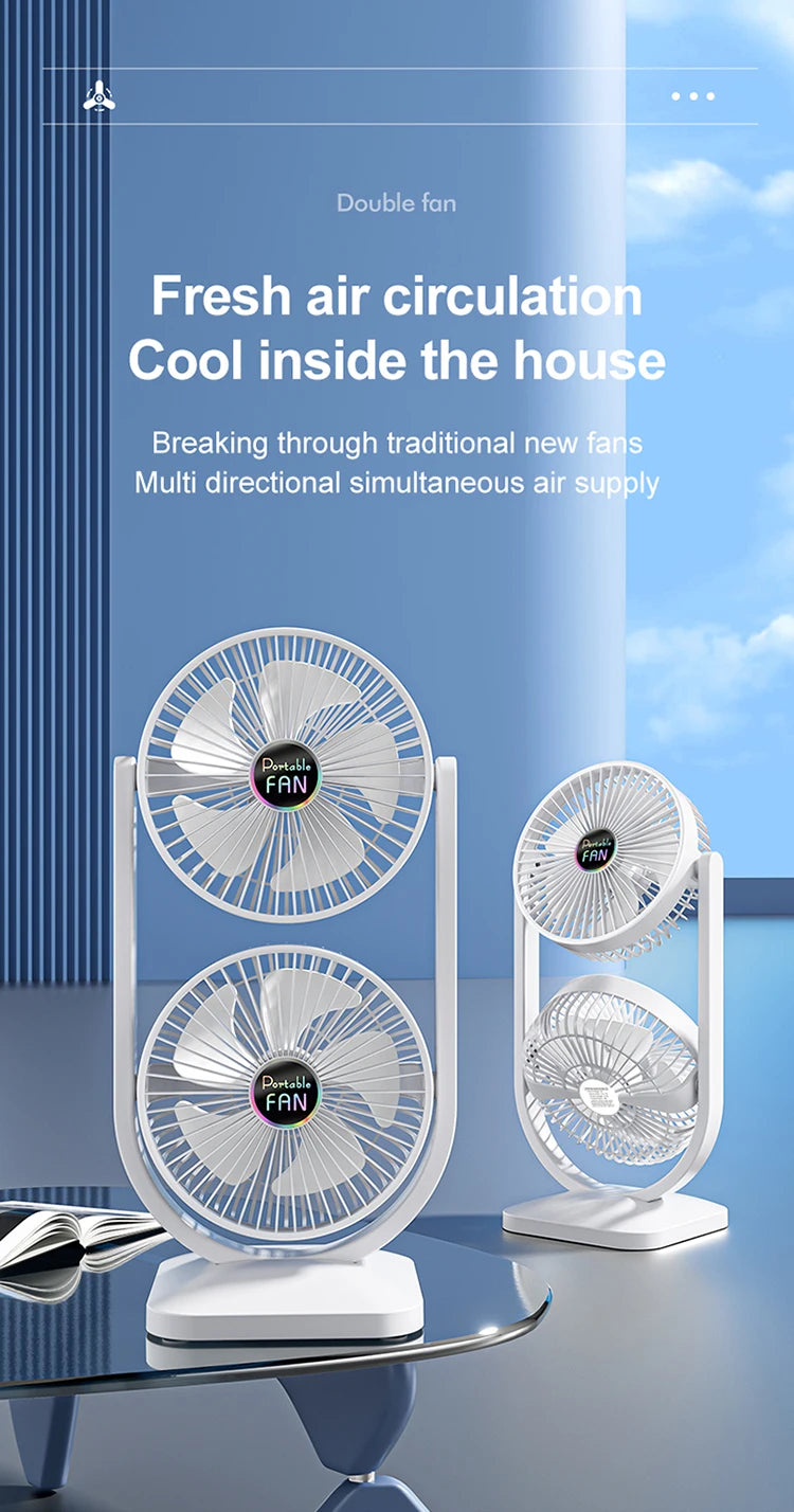 USB Rechargeable Portable Desktop Fan – Rotatable Design