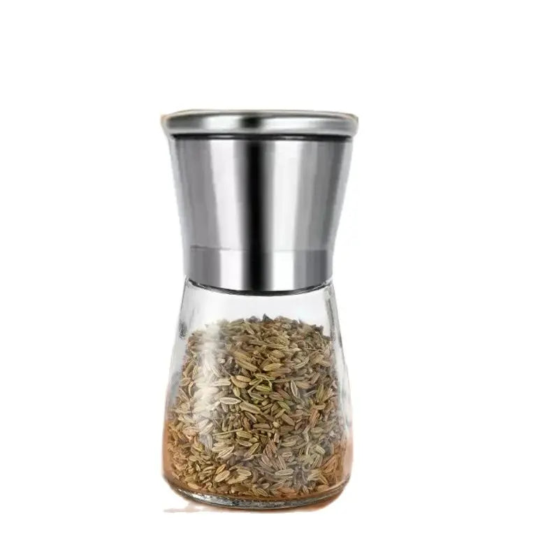 180/200ML Pepper Grinder Stainless Steel Glass Spice Bottle