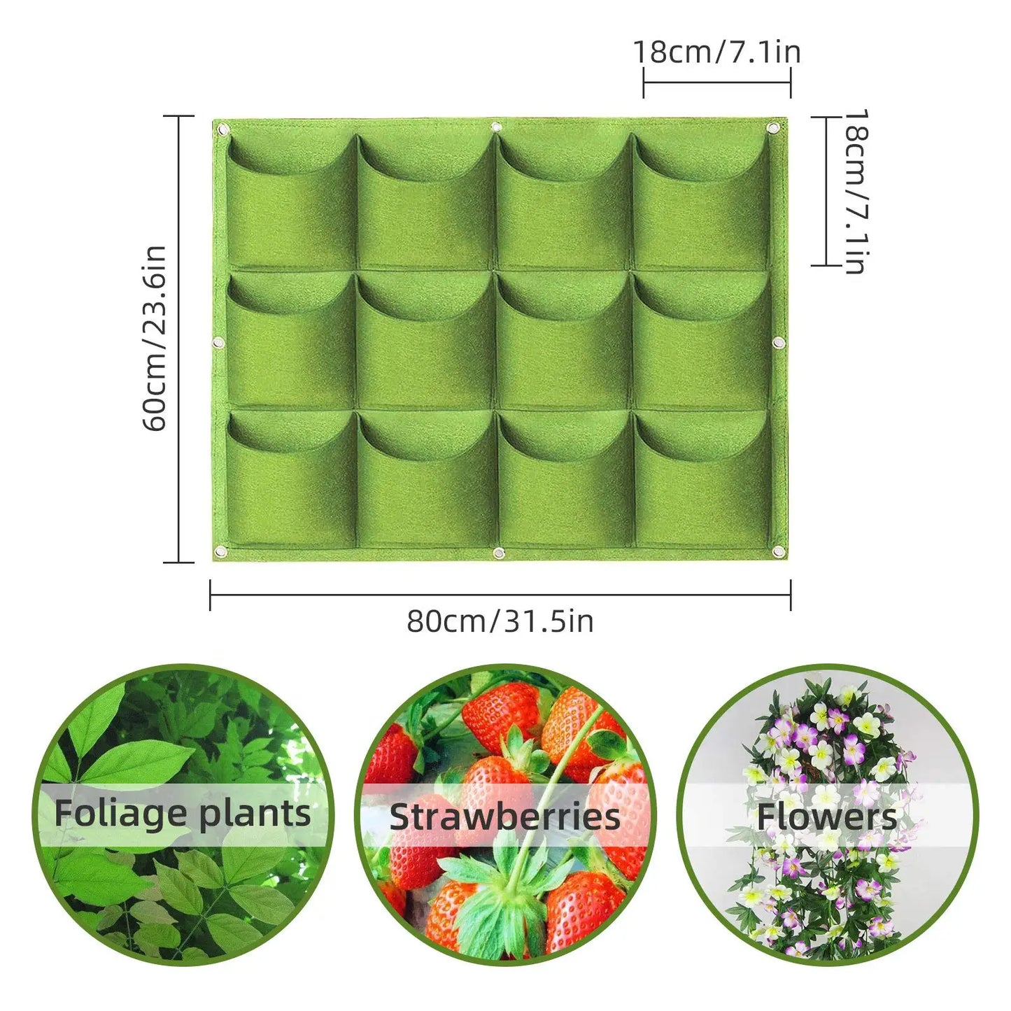 49-Pocket Hanging Planter Bag