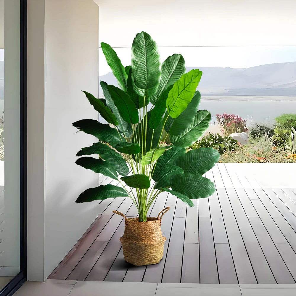 Tropical Fake Banana & Palm Leaves for Home & Garden Decor