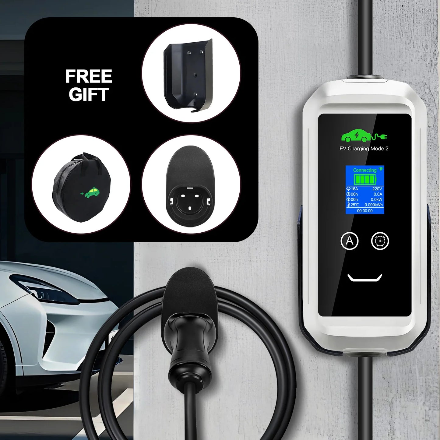 16A 1-Phase EV Charging Box with 3.5m Cable