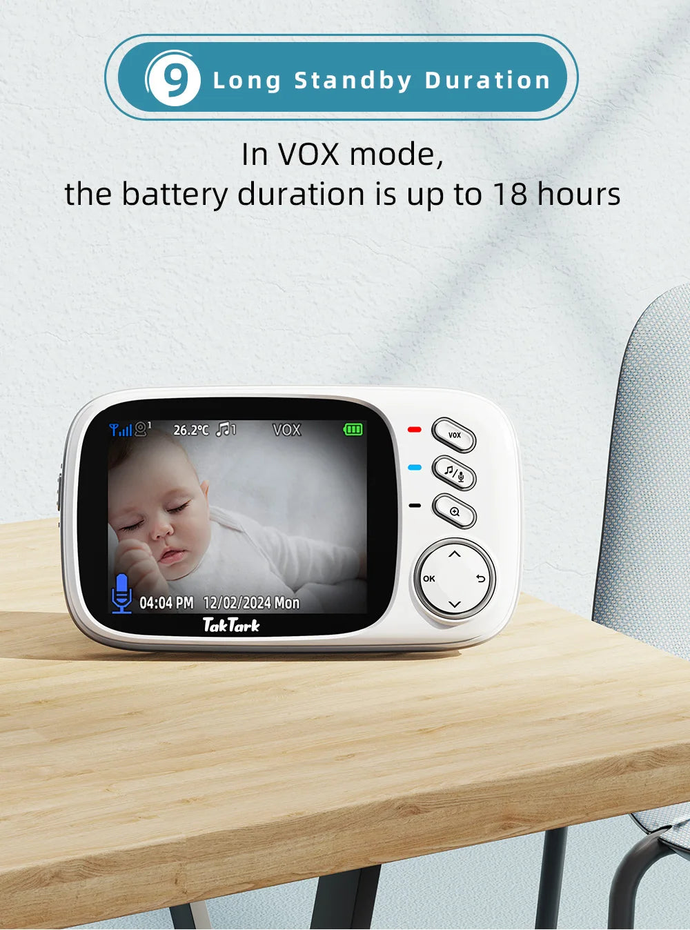 TakTark 3.2" Wireless Baby Monitor