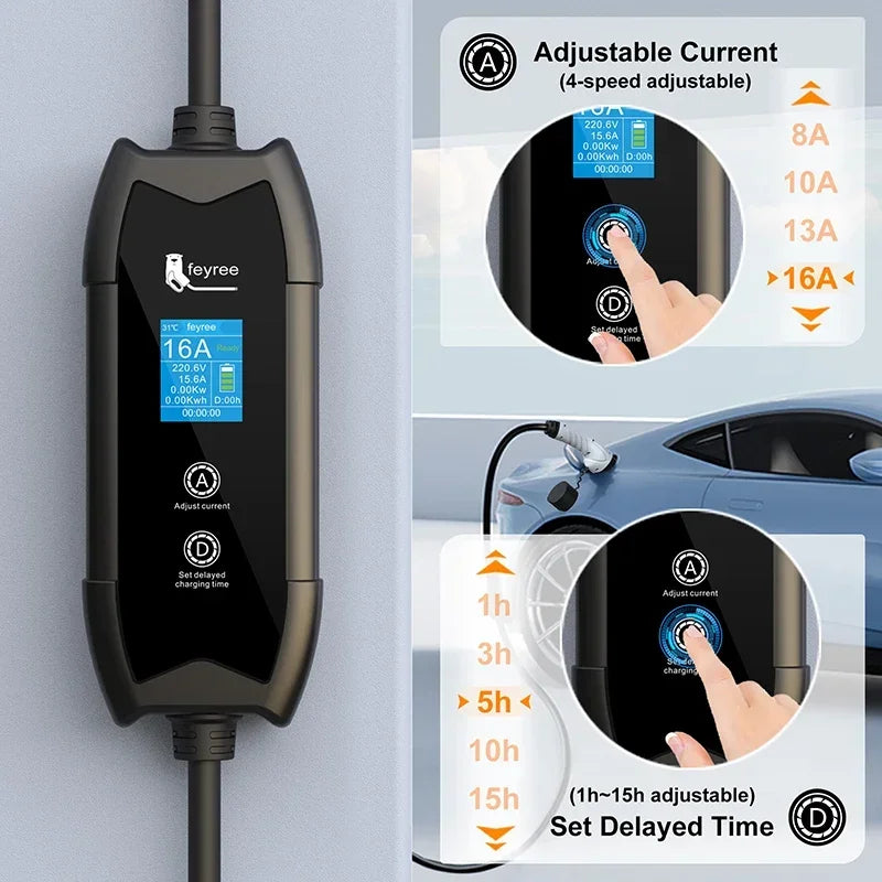EV Portable Charger 3.5KW 16A 1-Phase