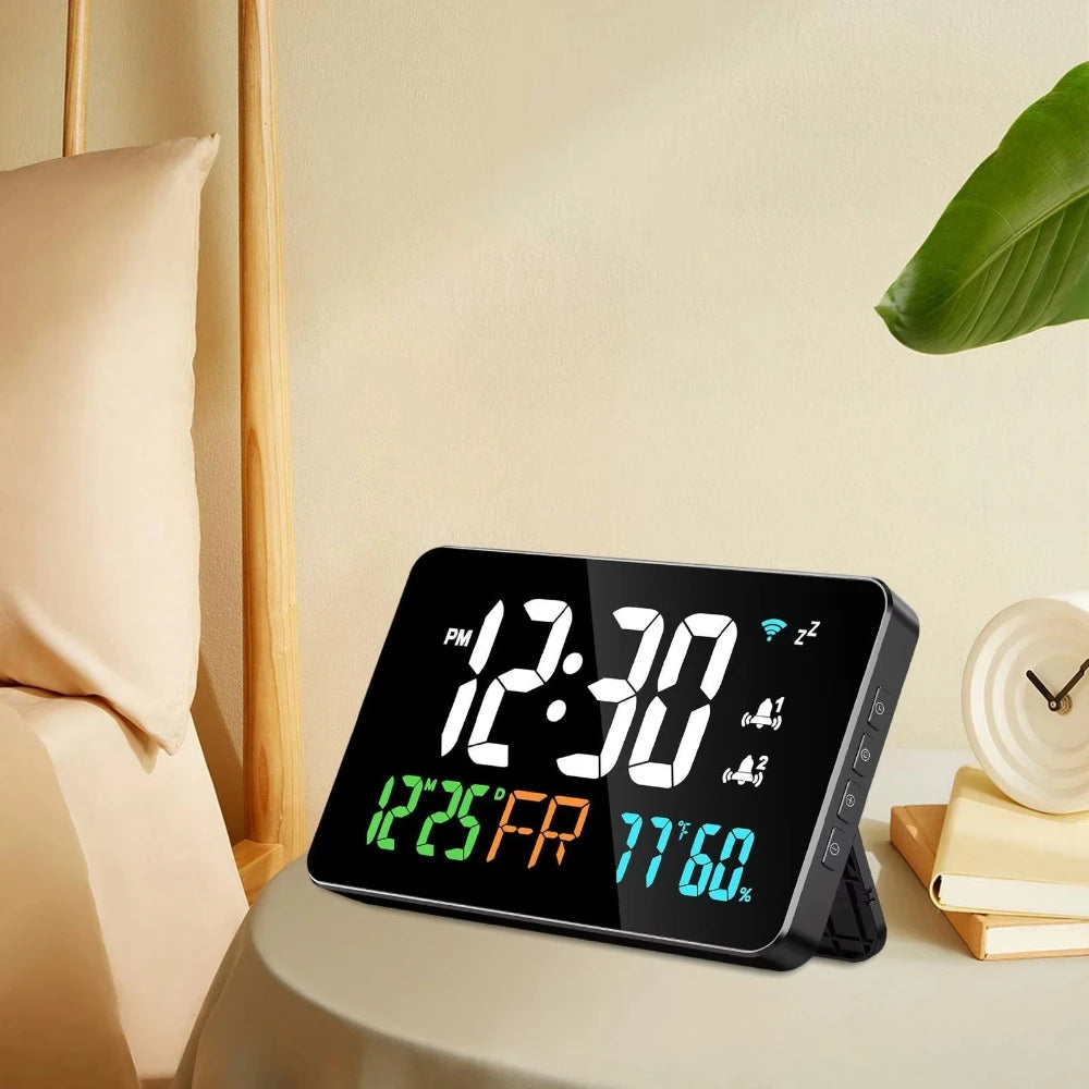 WiFi LED Desktop Clock with Thermometer & Hygrometer
