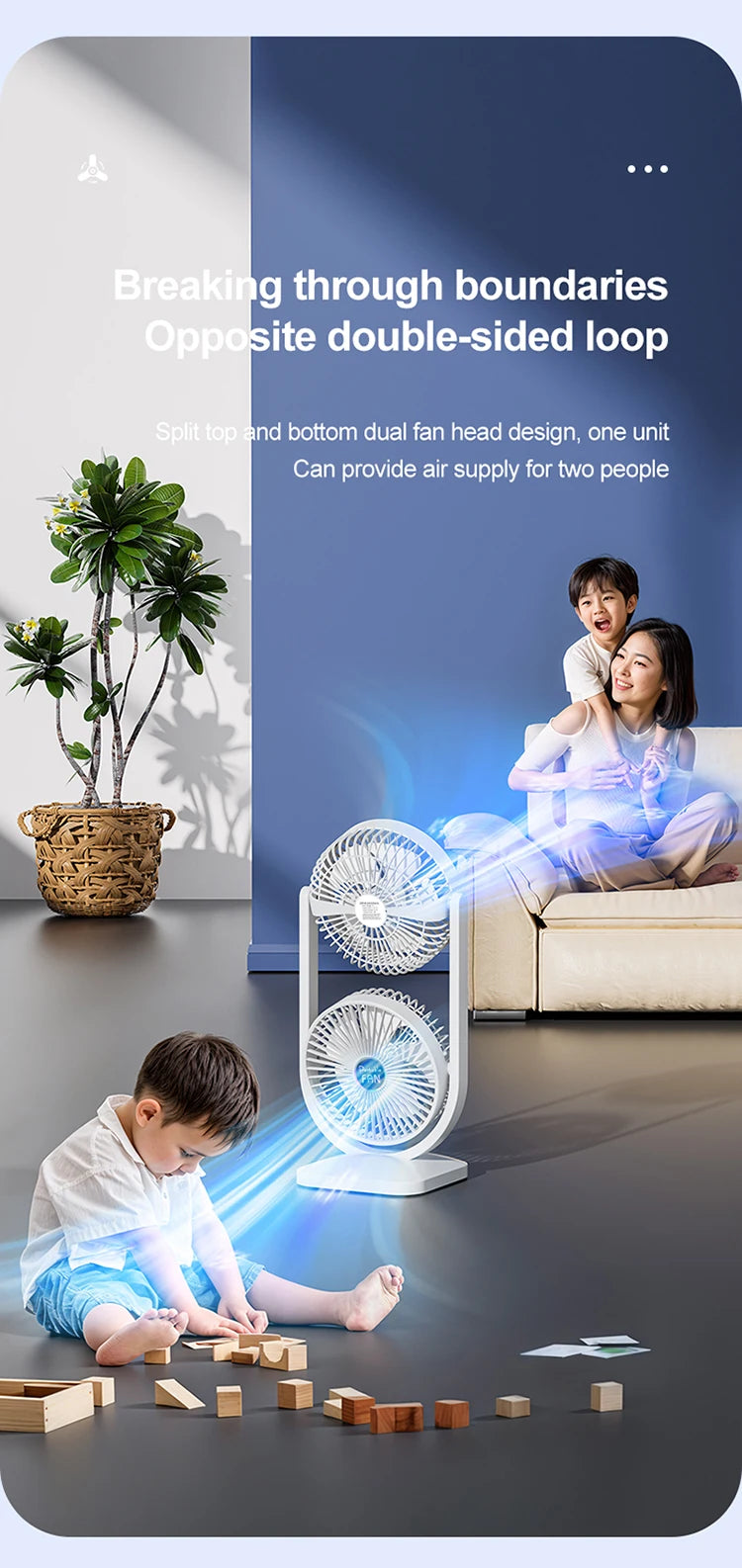 USB Rechargeable Portable Desktop Fan – Rotatable Design