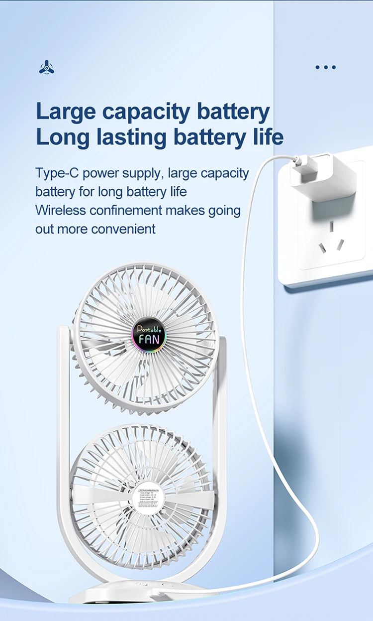 USB Rechargeable Portable Desktop Fan – Rotatable Design