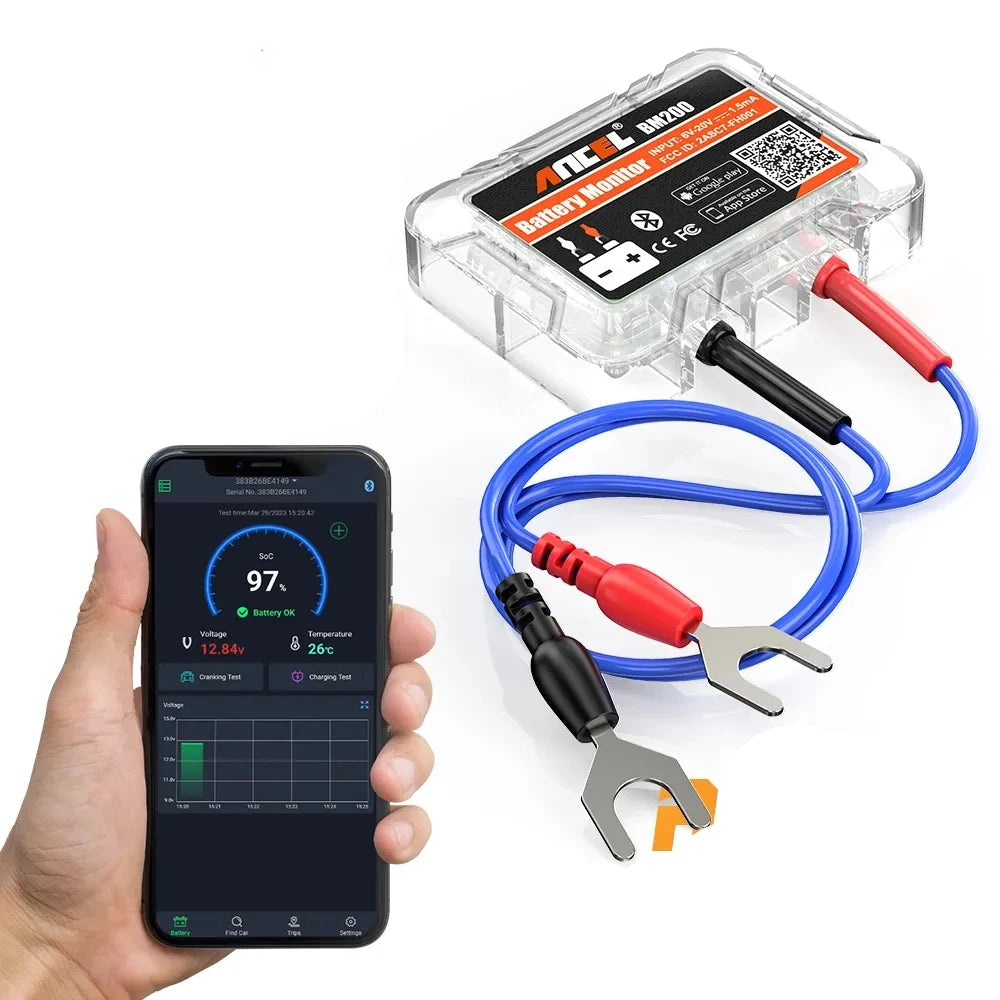 Wireless Battery Health Tester with App for Android & iOS
