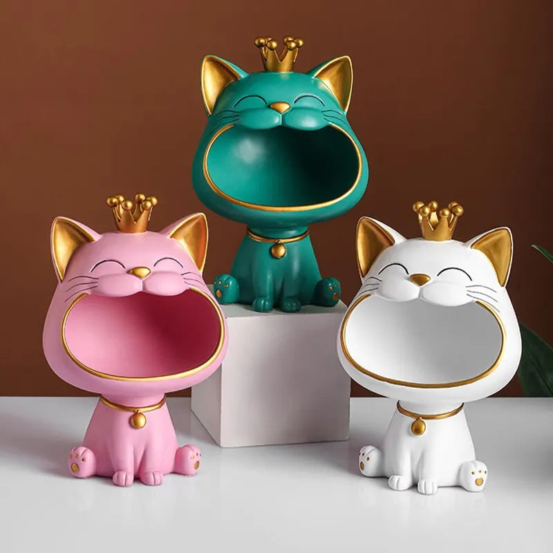 Decorative Cat Sculpture & Storage Ornament