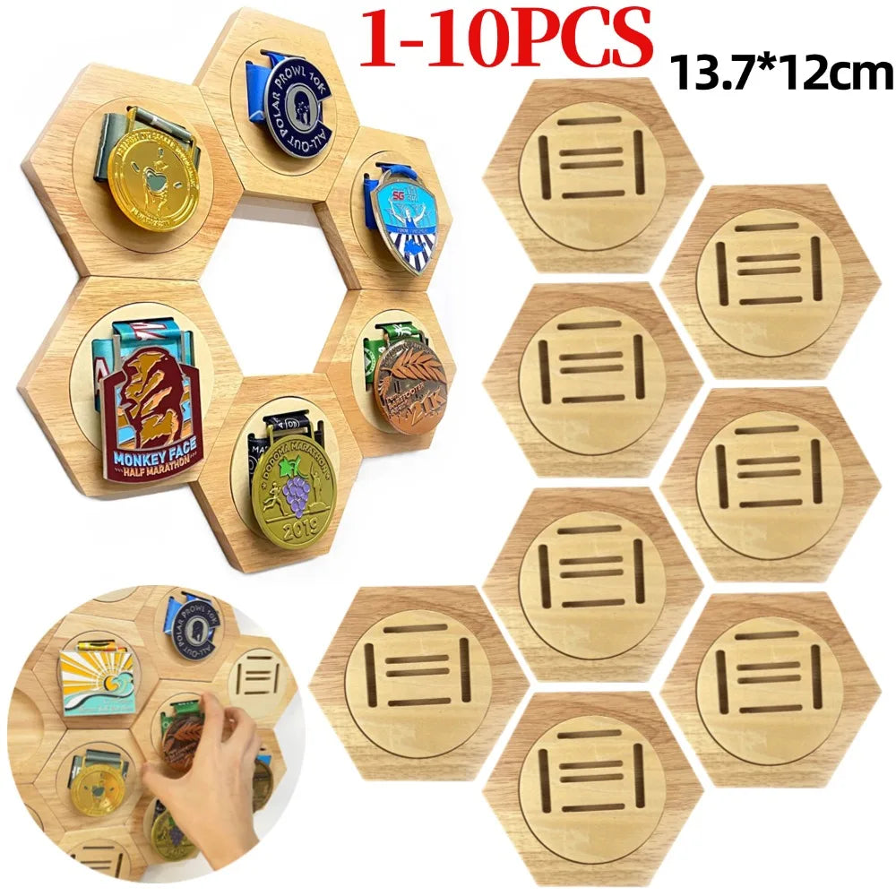 1-10pcs Honeycomb Medal Holder for Wall Decoration