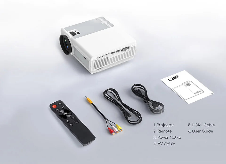 Global TFlag L36P Mini Projector 1080P 4K WiFi Portable