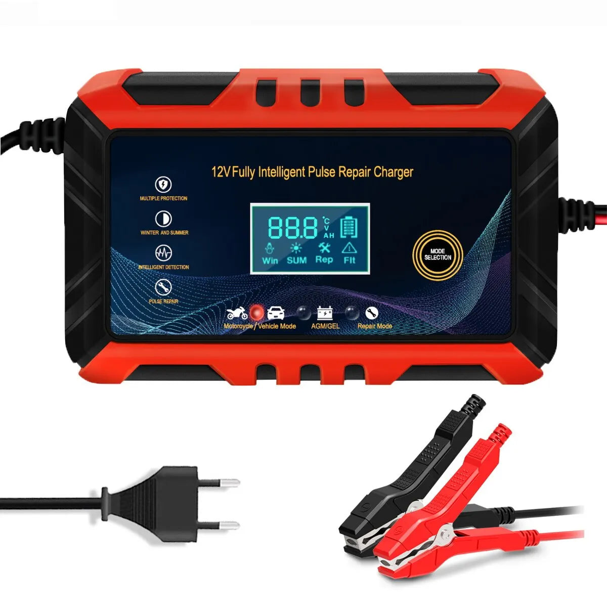LCD Car Battery Charger with Pulse Repair