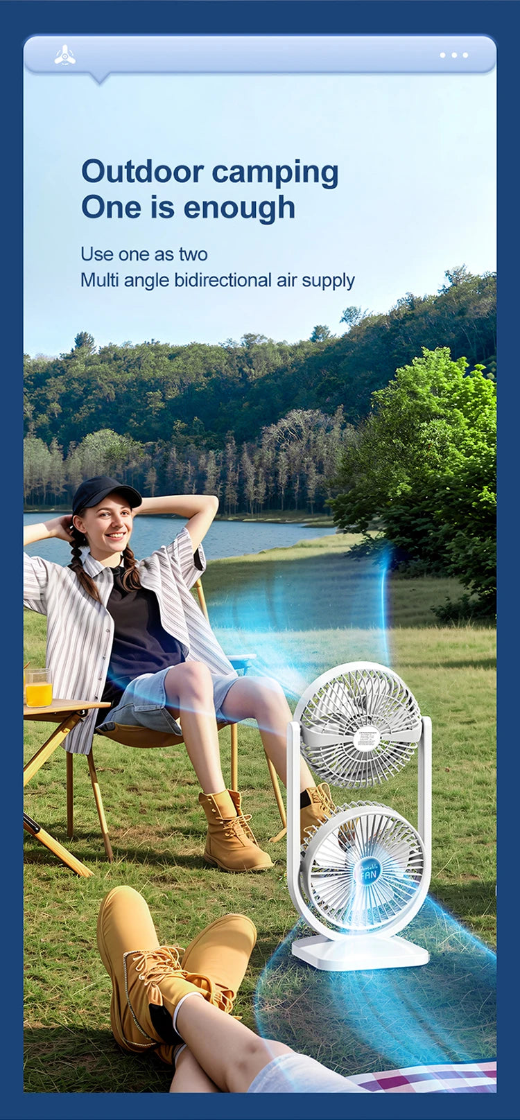 USB Rechargeable Portable Desktop Fan – Rotatable Design