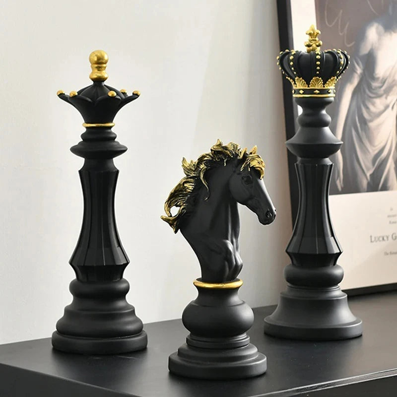 King, Queen & Knight Decorative Statue for Home & Office