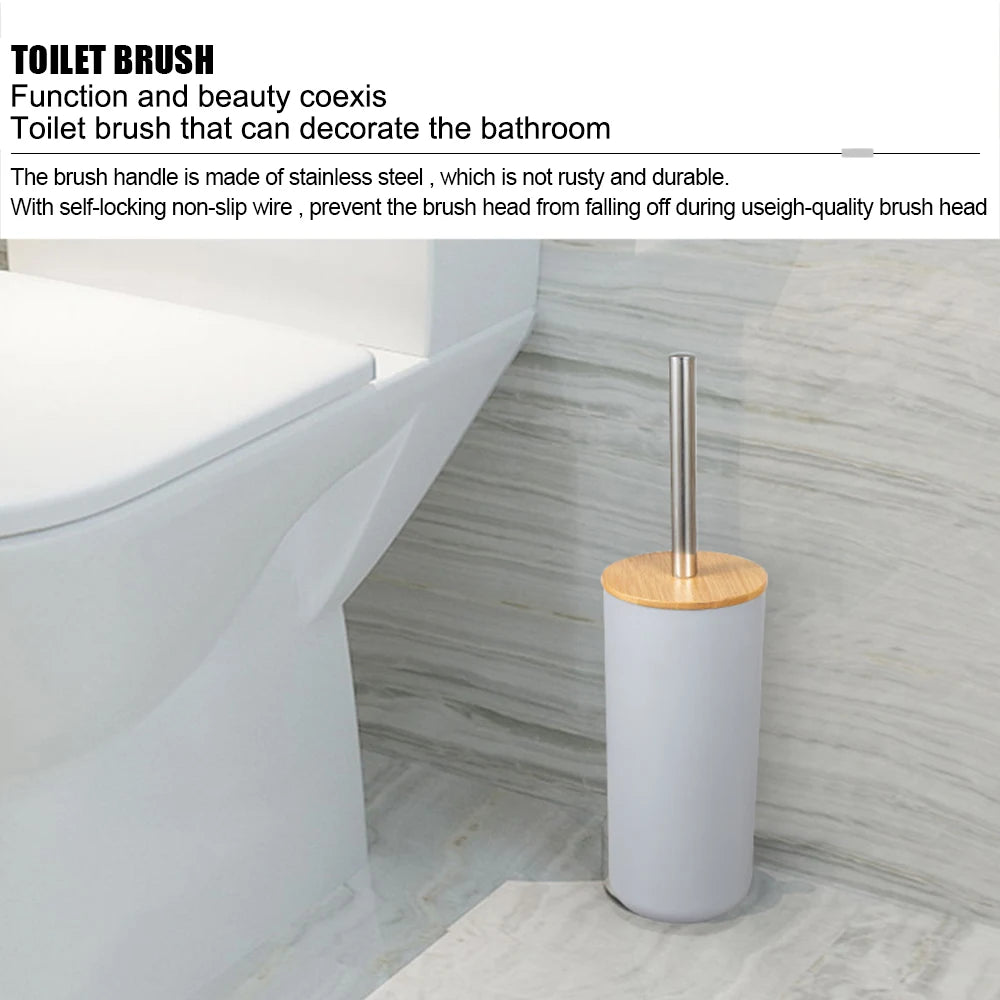 6-Piece Bamboo & Plastic Bathroom Storage Set