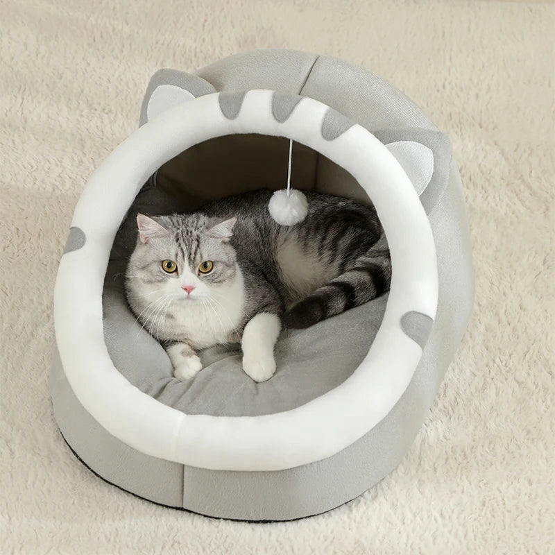Kitten Cave Cushion & Pet Sleeping Basket
