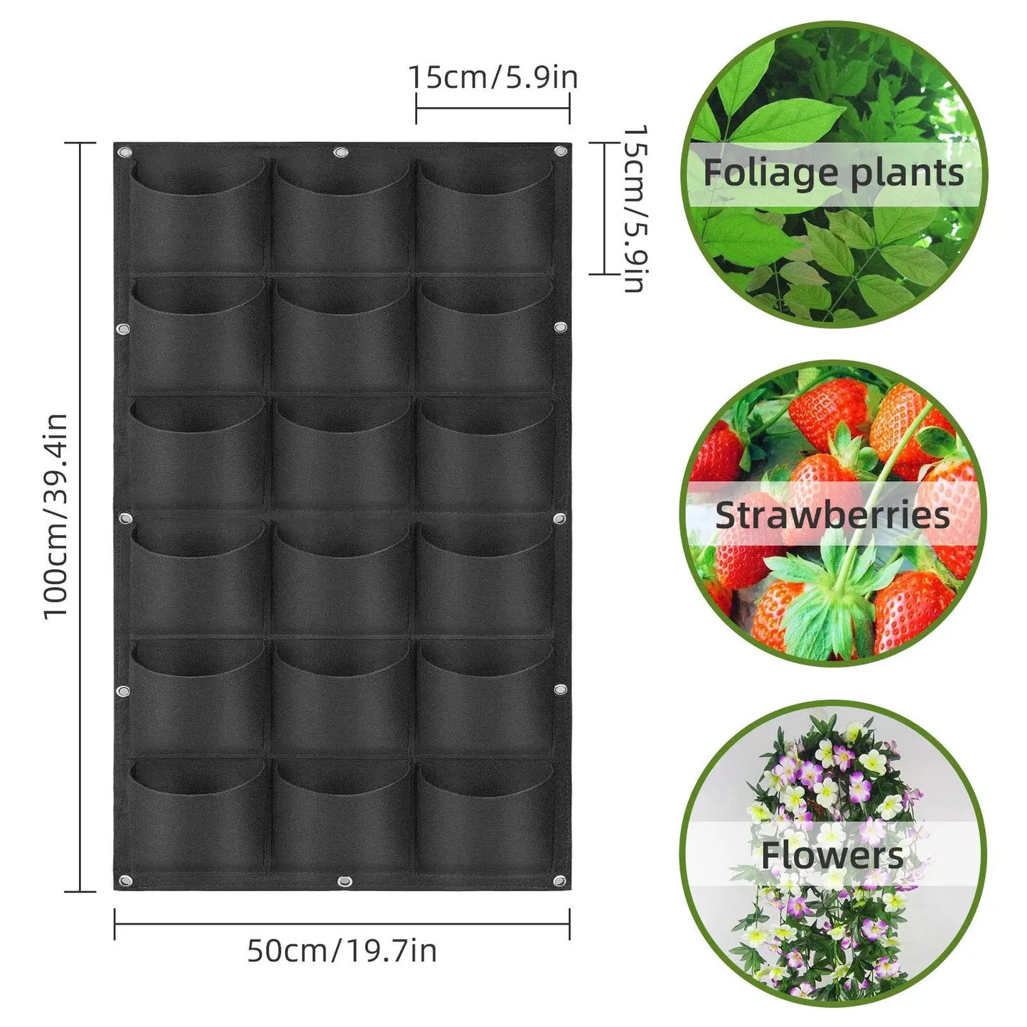49-Pocket Hanging Planter Bag