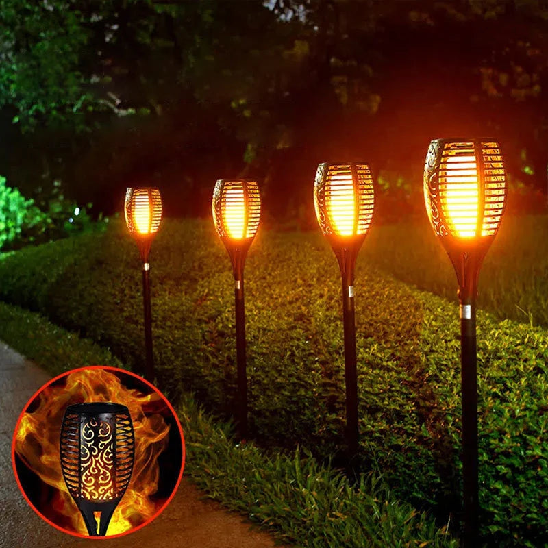 12LED Solar Flame Torch Light