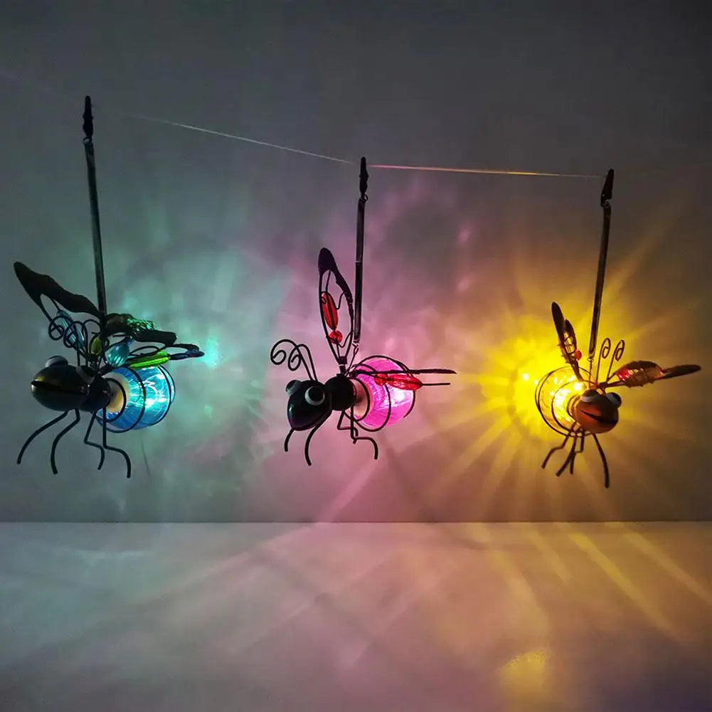 Waterproof Hanging Solar Insect Statue with Fairy Light