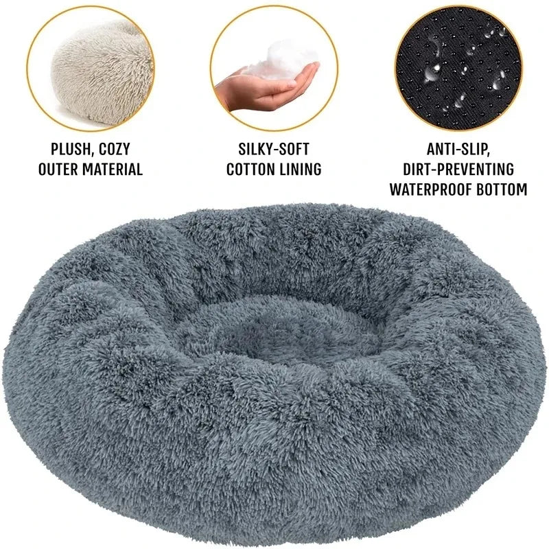 Round Plush Dog & Cat Bed