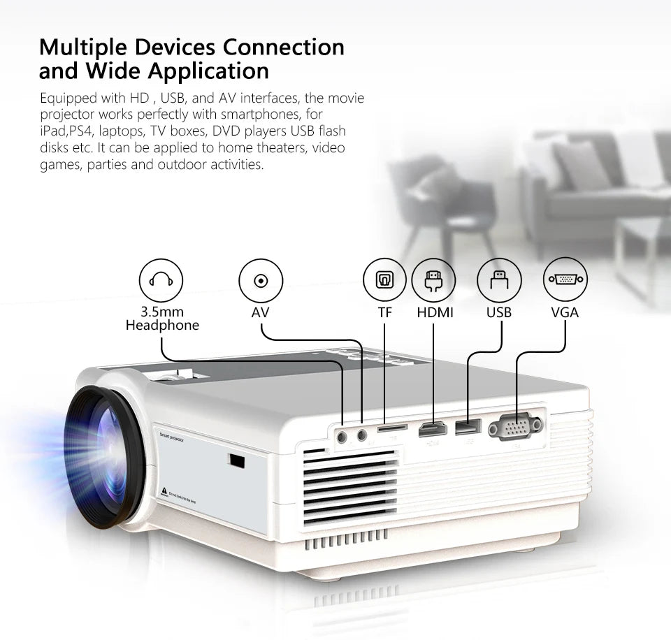 Global TFlag L36P Mini Projector 1080P 4K WiFi Portable