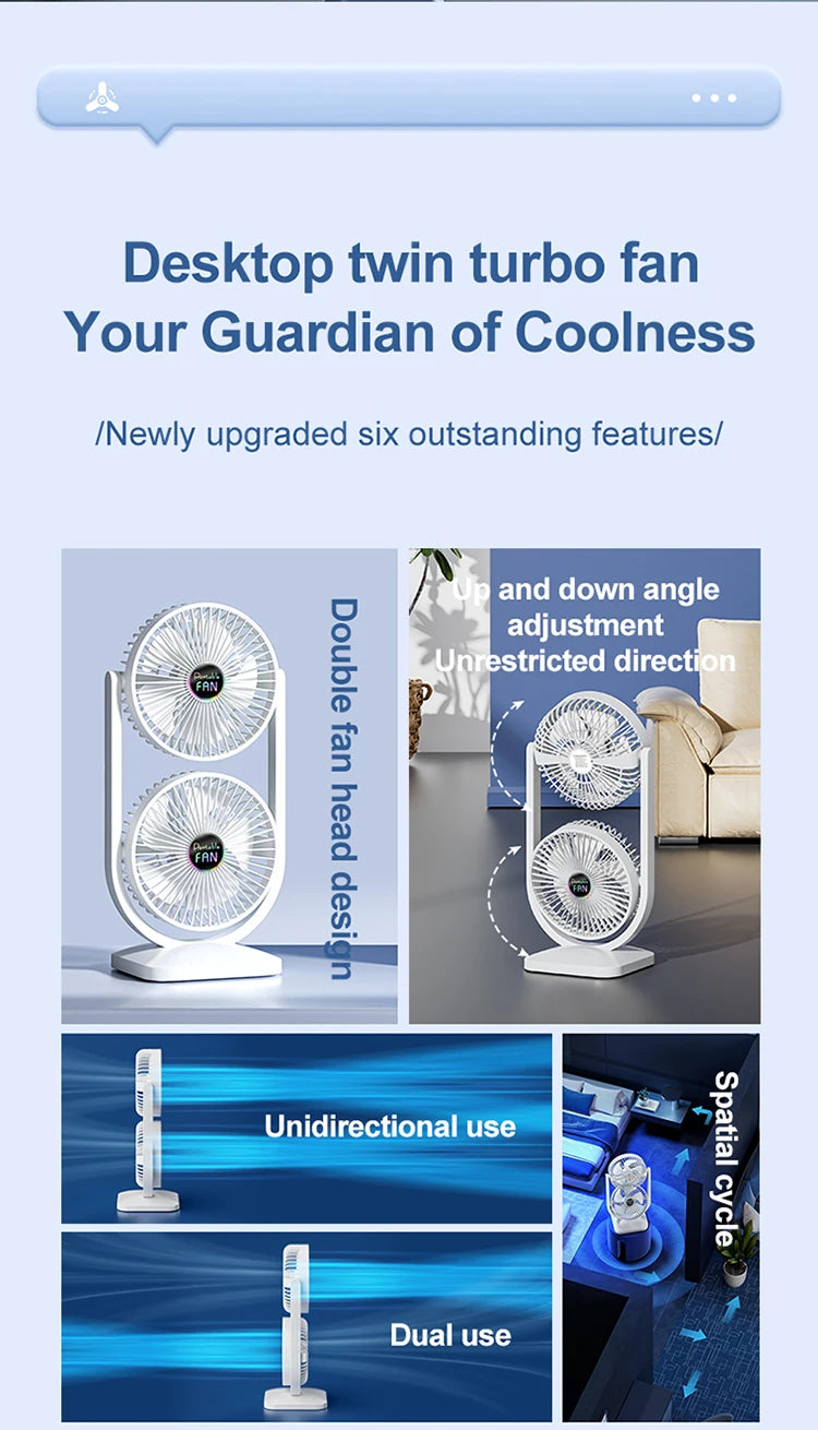 USB Rechargeable Portable Desktop Fan – Rotatable Design
