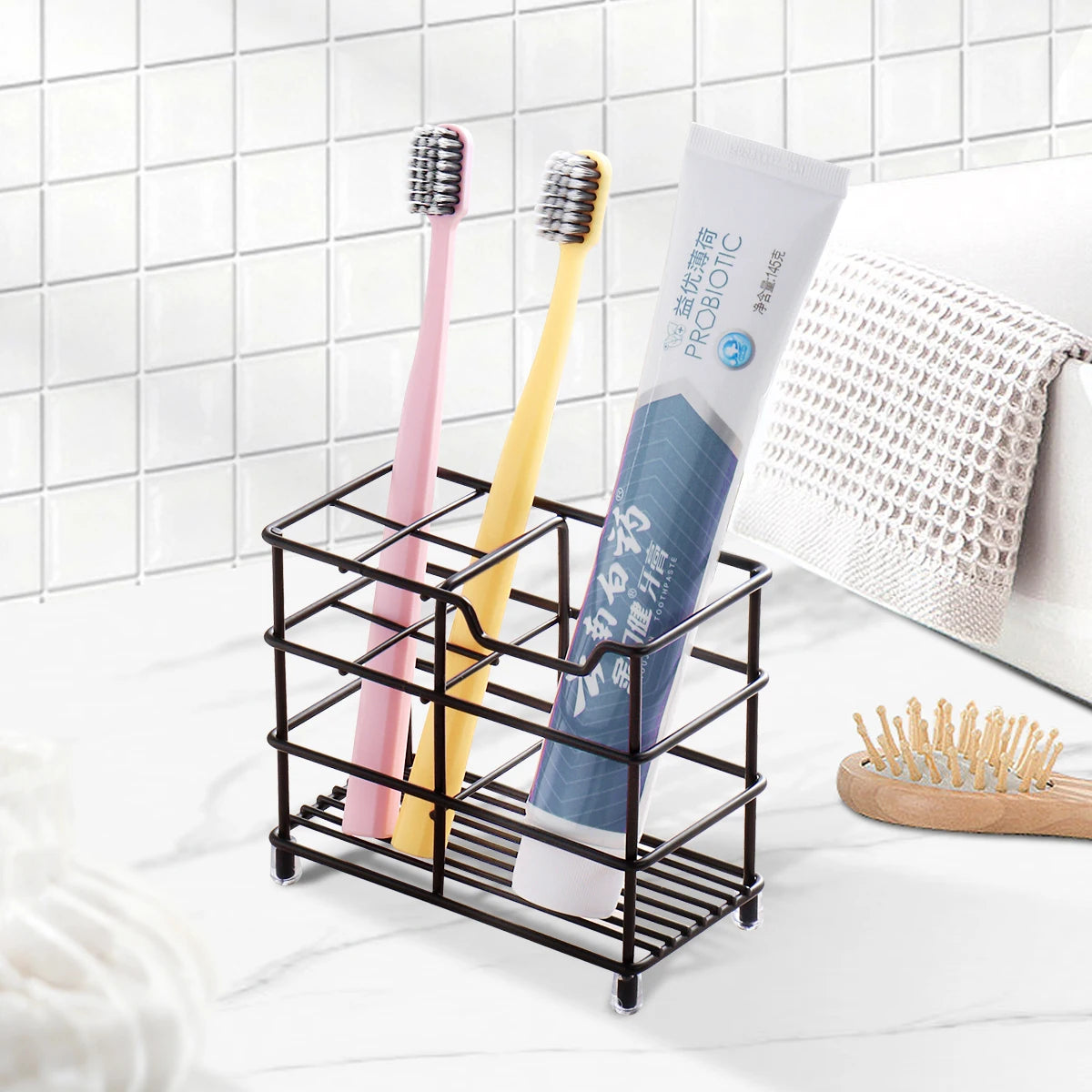 Black Stainless Steel Toothbrush Holder