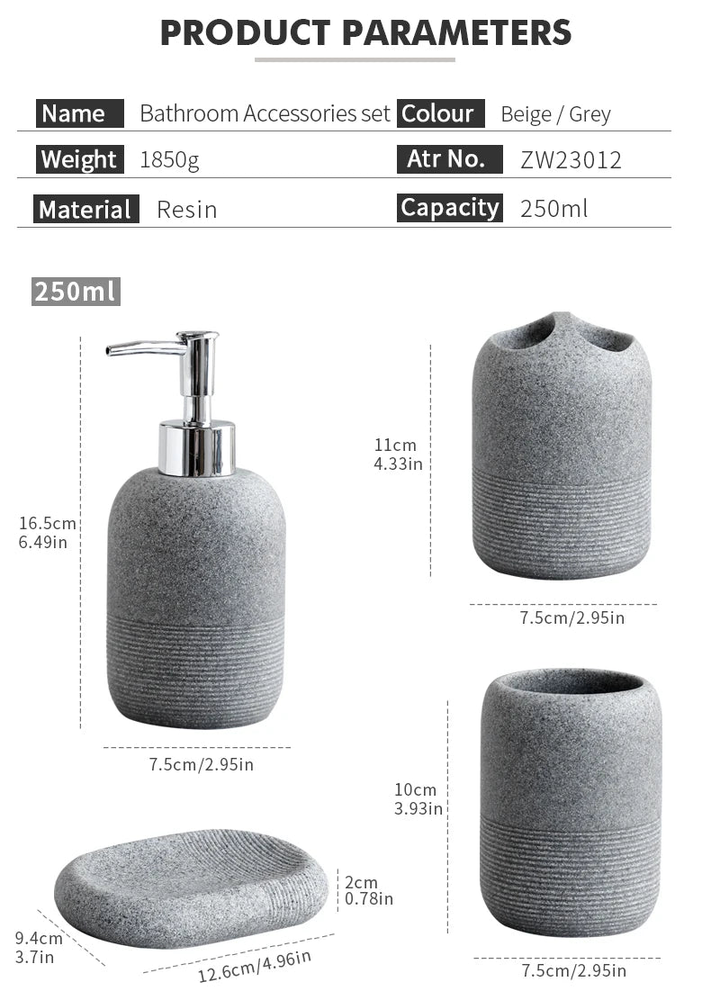 5PCS Bathroom Accessories Set – Lotion Dispenser