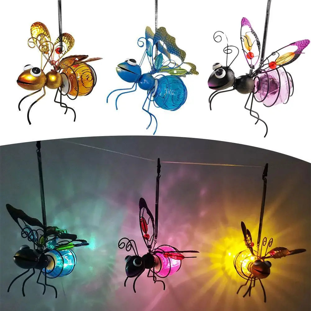 Waterproof Hanging Solar Insect Statue with Fairy Light