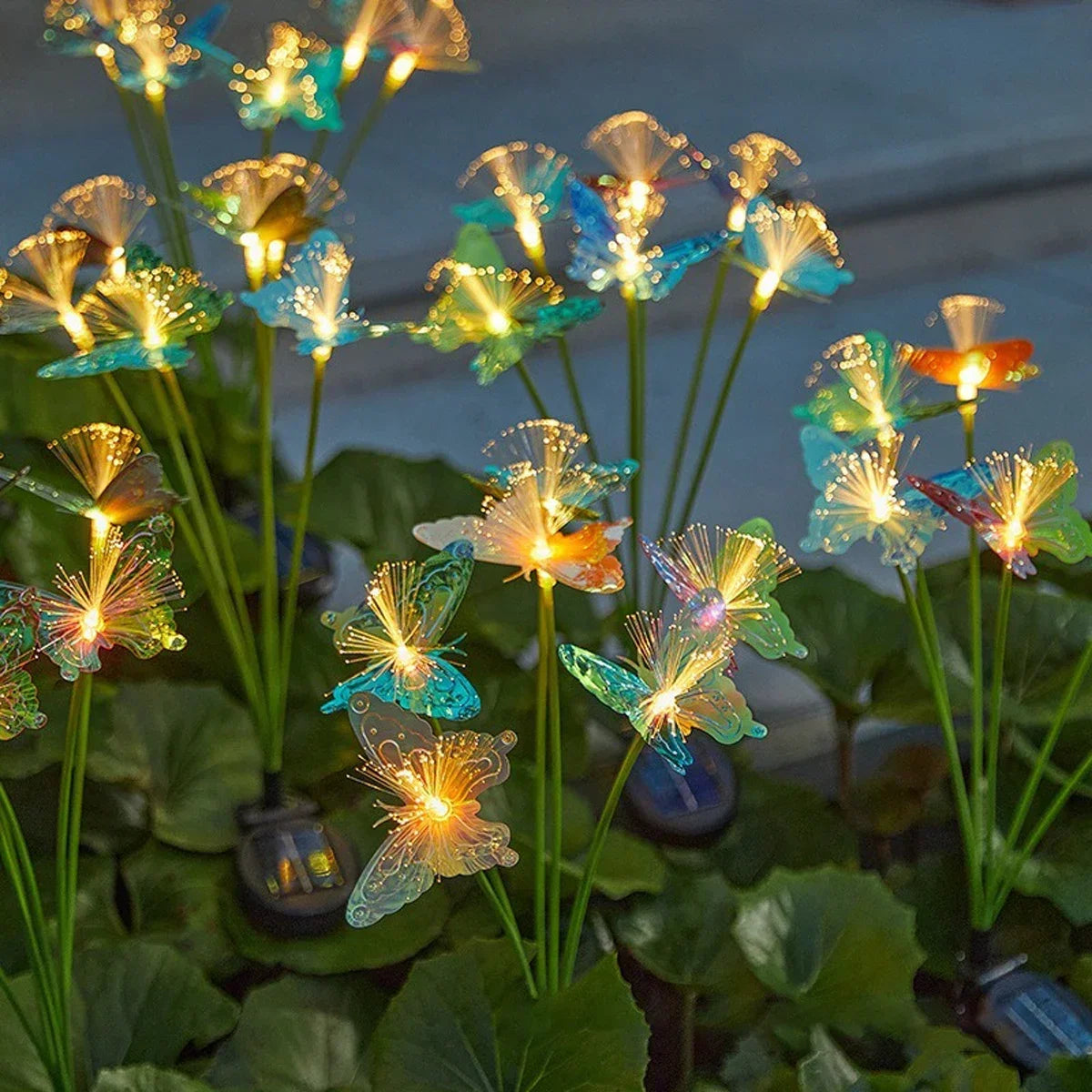 6-LED Solar Butterfly Fiber Optic Light