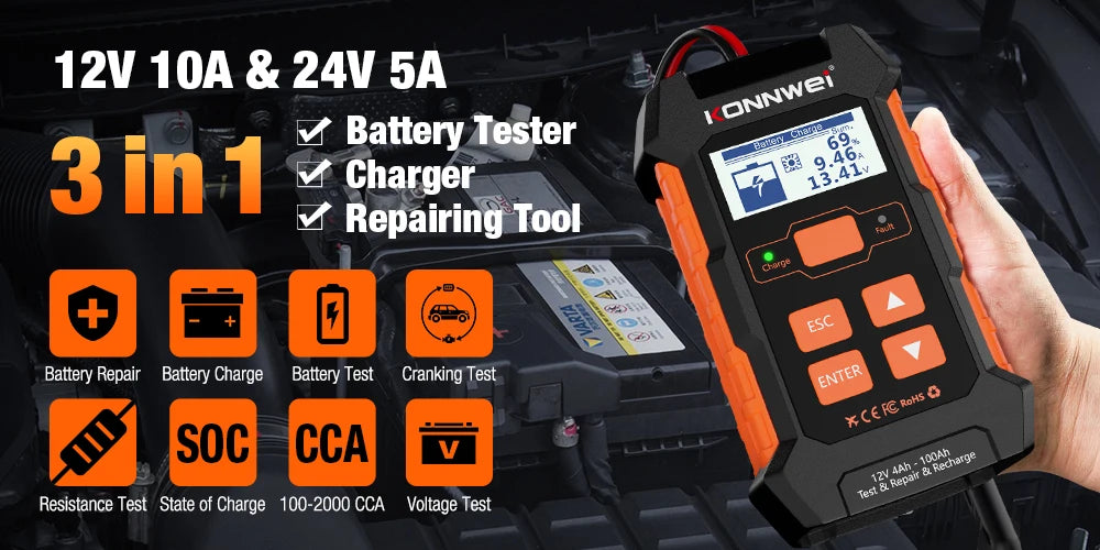 Automatic Battery Tester & Pulse Repair Tool
