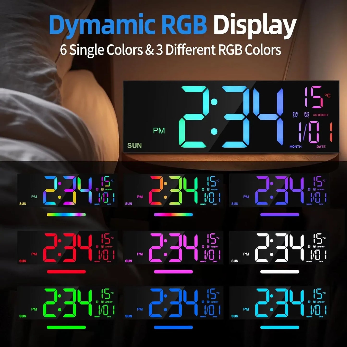 16.2" Large Digital Wall Clock