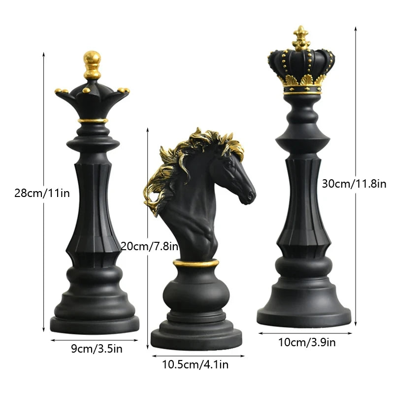 King, Queen & Knight Decorative Statue for Home & Office
