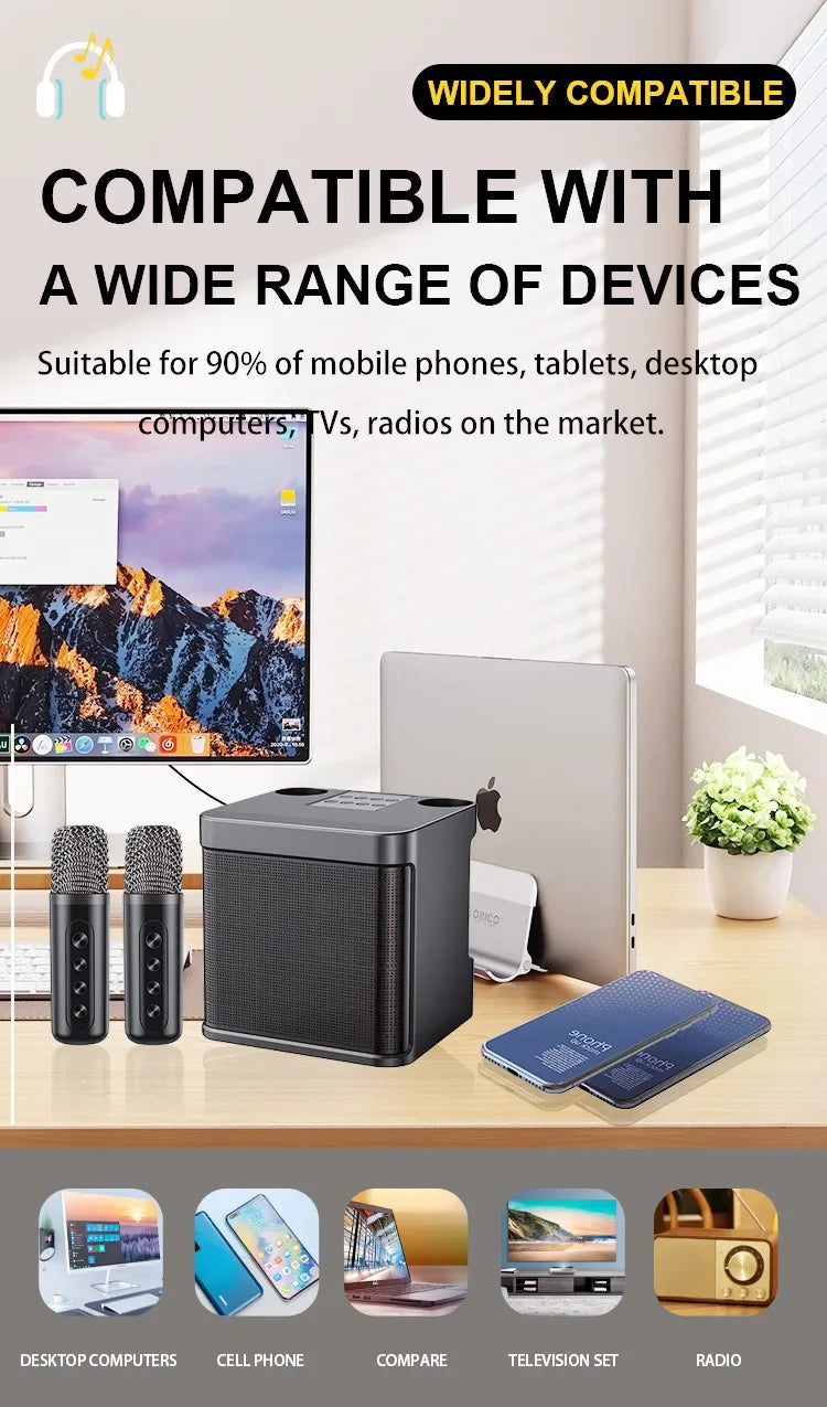 Portable Dual Microphone Karaoke Machine