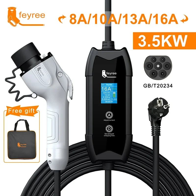 EV Portable Charger 3.5KW 16A 1-Phase