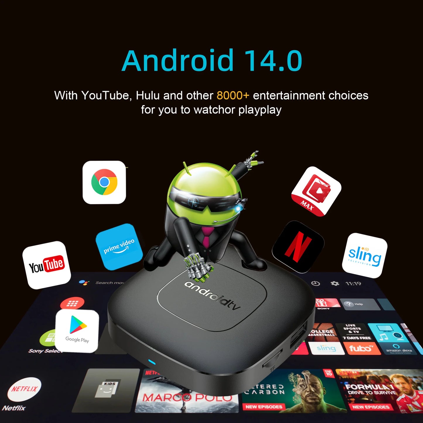 Mortal T1 WiFi 6 Smart TV Box Android 14 – 4K Support