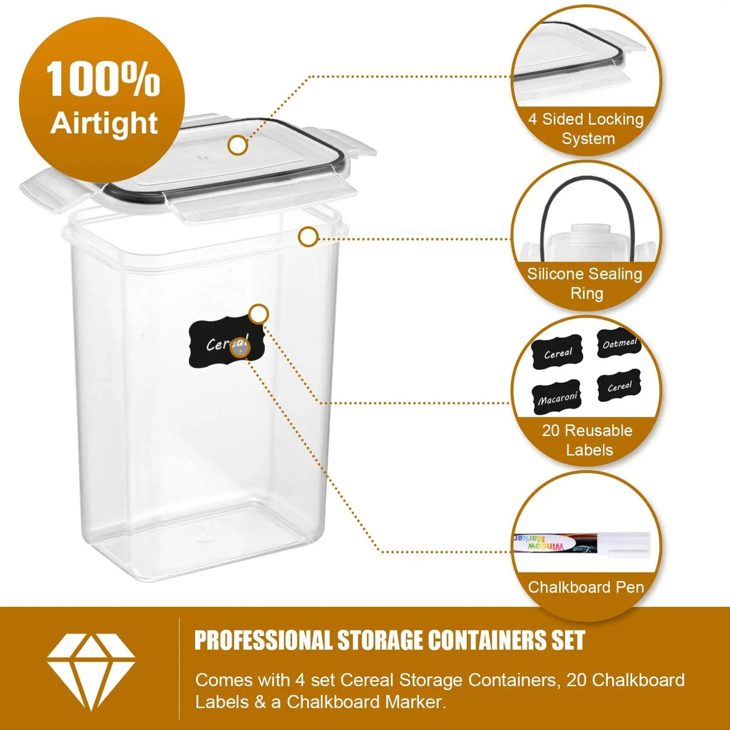 7PCS Airtight Kitchen Storage Containers