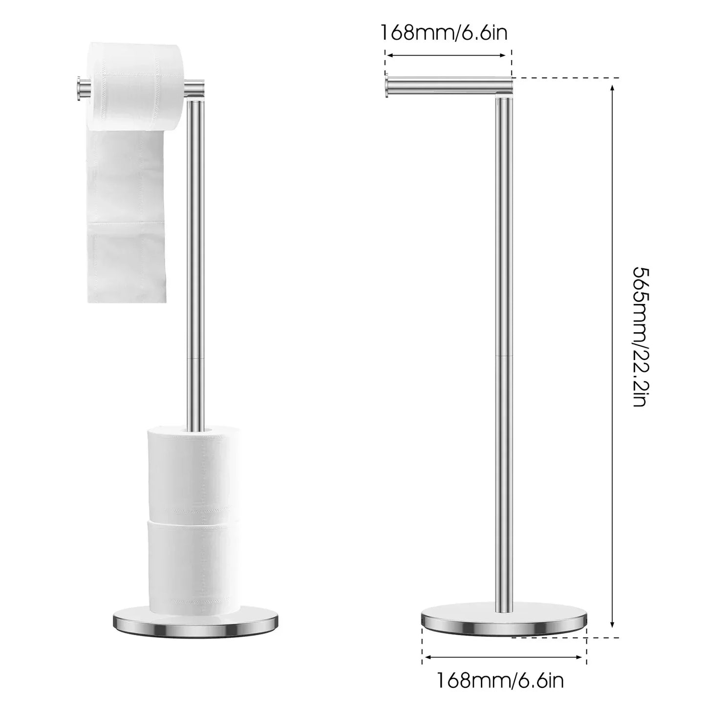 Freestanding Stainless Steel Toilet Paper Holder – Anti-Rust