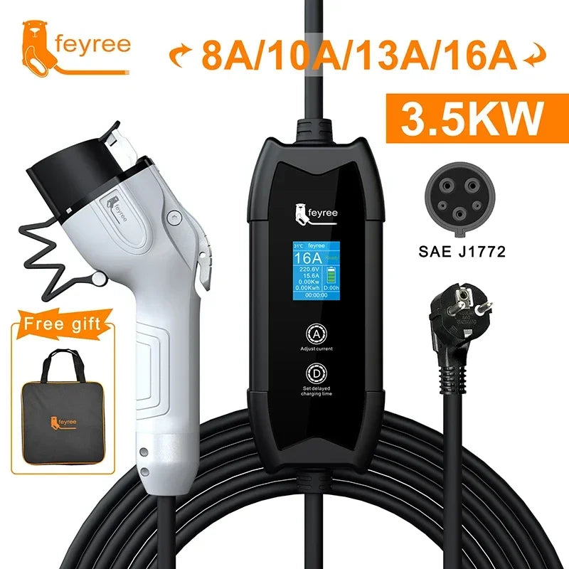 EV Portable Charger 3.5KW 16A 1-Phase