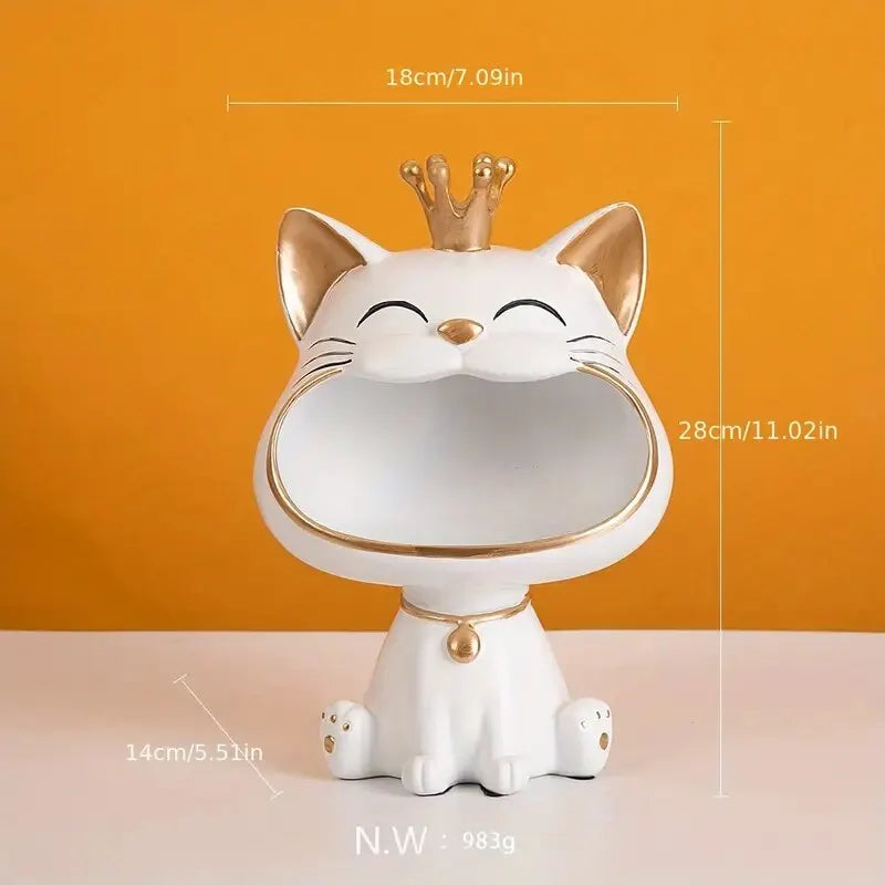 Decorative Cat Sculpture & Storage Ornament