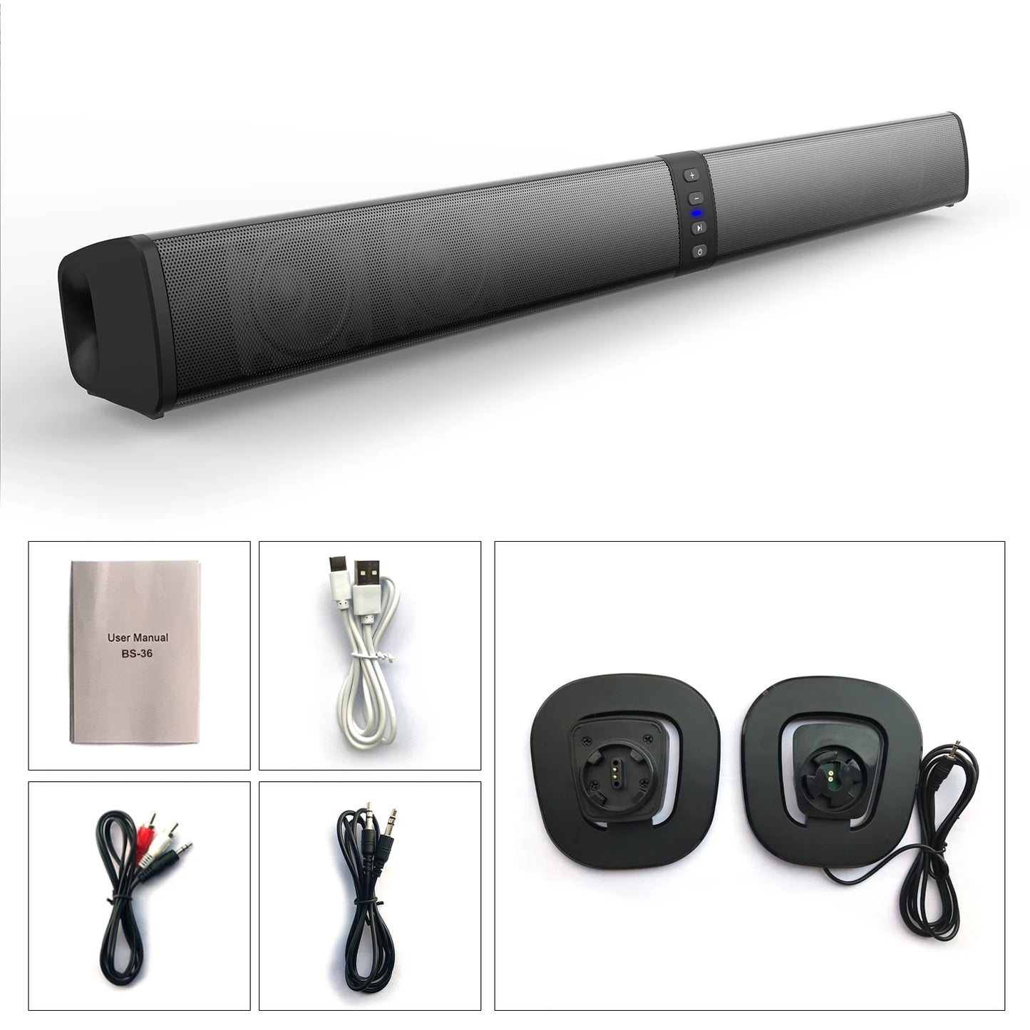 Powerful Wireless Soundbar with Subwoofer for TV & PC