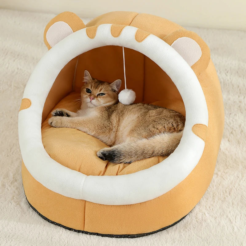 Kitten Cave Cushion & Pet Sleeping Basket